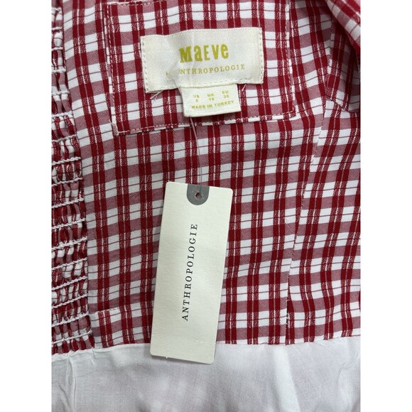 Anthropologie Maeve Mini Dress Red Off The Shoulder Ruffle Sexy Retro Size 6 NWT - Picture 13 of 13